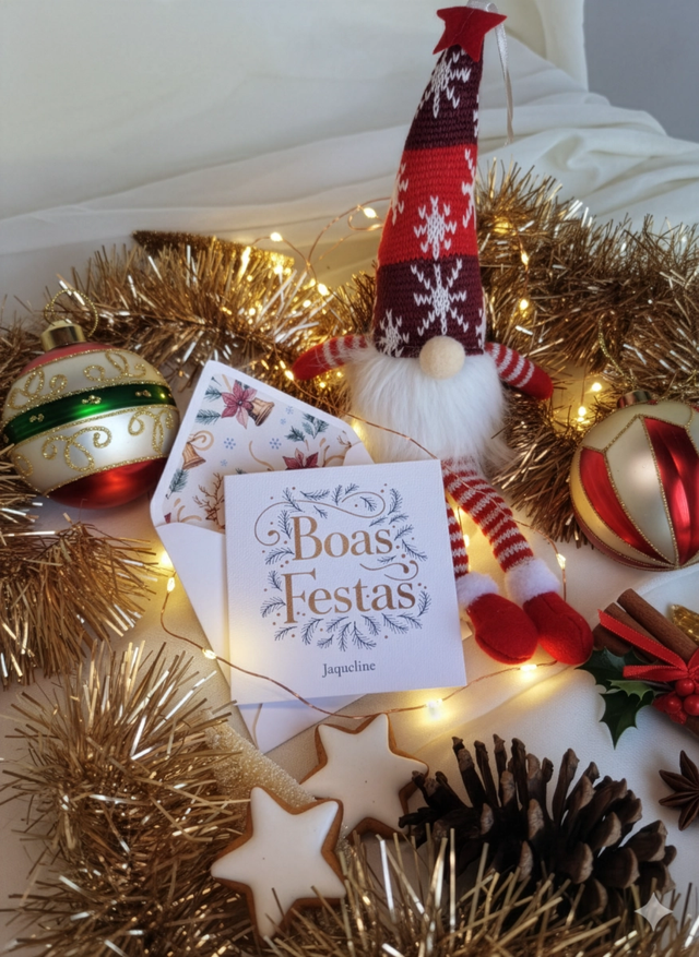Kit com 10 cartões Natalinos com nomes personalizados