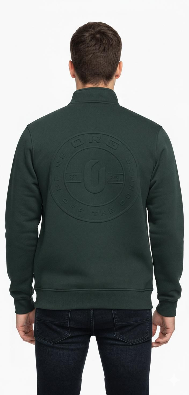 EMBOSSED 1/4 ZIP SWEATER