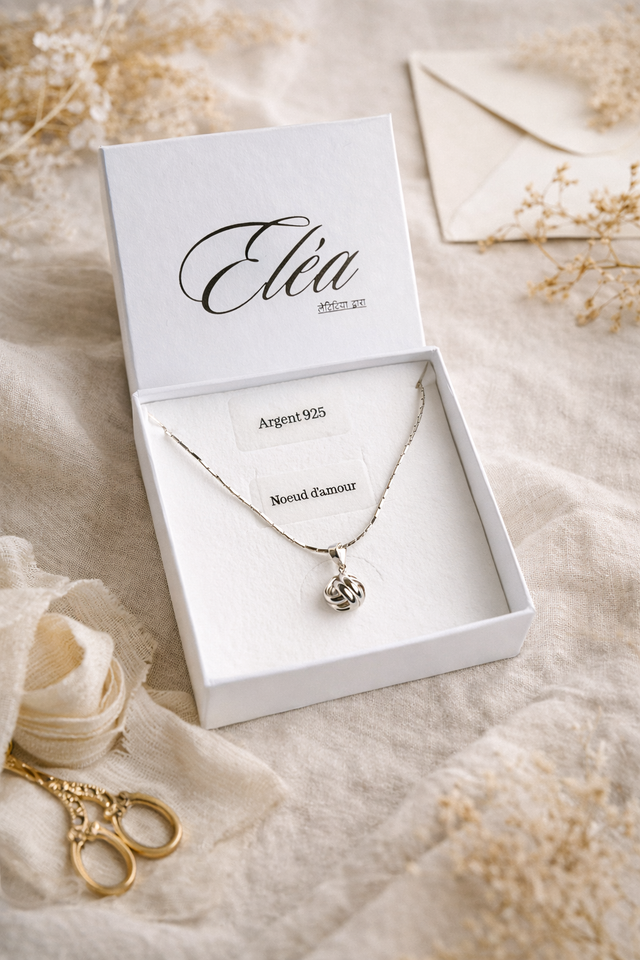 Collier "Nœud d'amour" en Argent 925