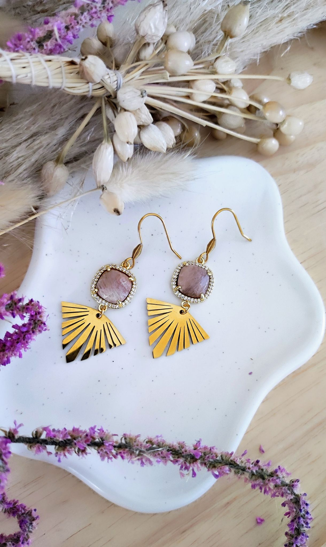 Boucles d'oreilles "Éclat" Pierre de soleil