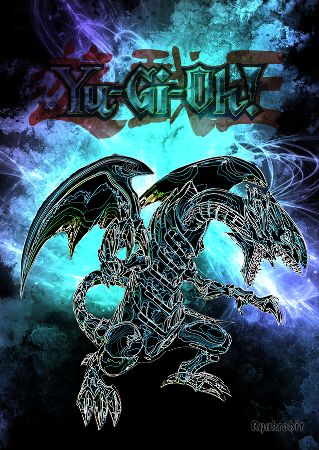 Poster Dragon Blanc au Yeux Bleu