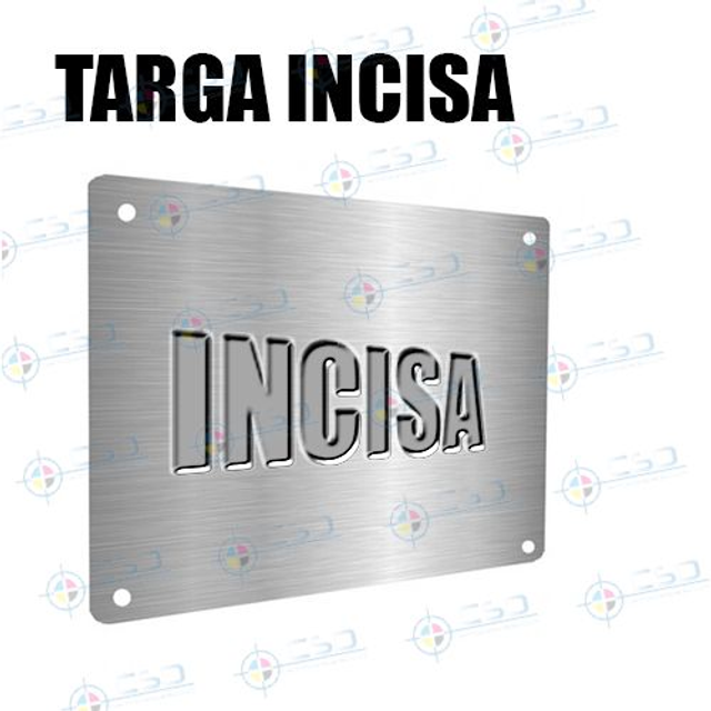Targhe alluminio anodizzato con incisione monofacciale (font: Times) finitura incisione nero, pronte in 12 giorni (prezzo con IVA)