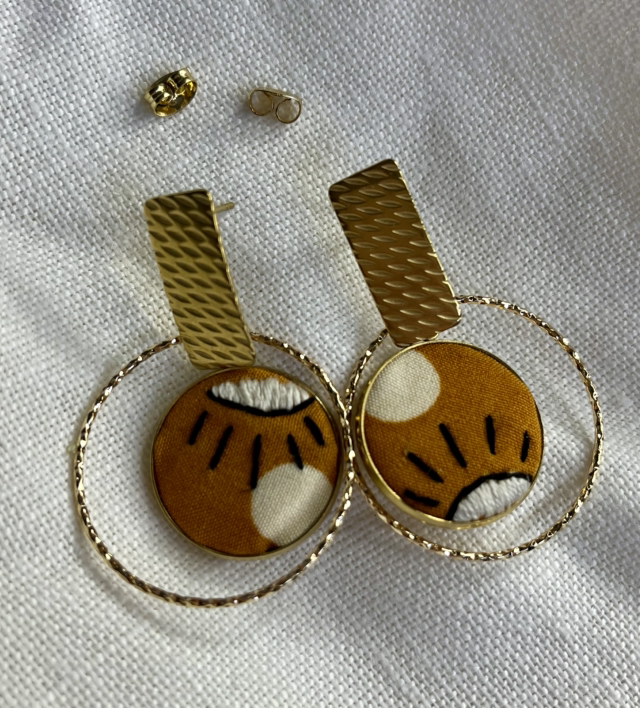 Boucles d’oreilles *Aurore* orangé/blanc
