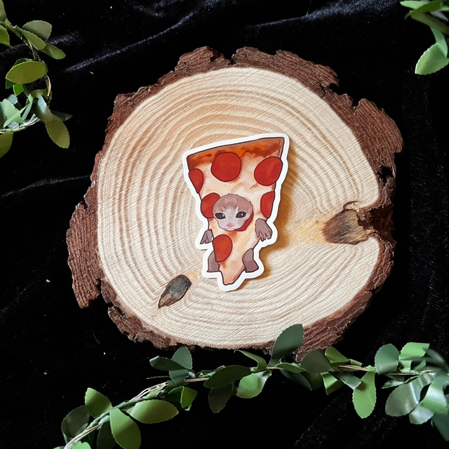 Sticker Gatos comida // Pizza