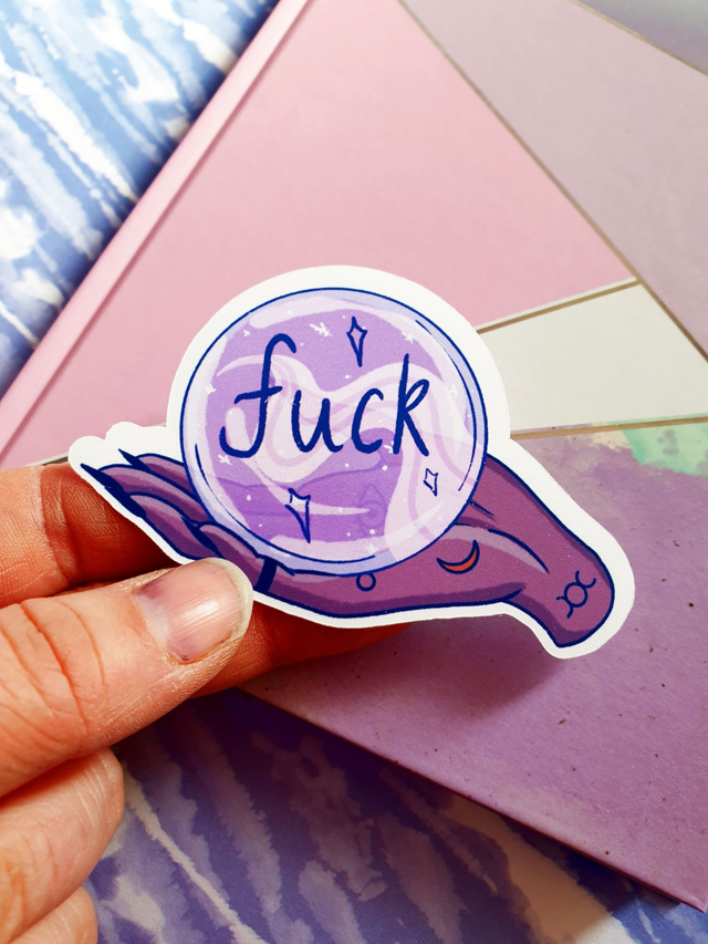 "F**k" Crystal Ball Single Stickers