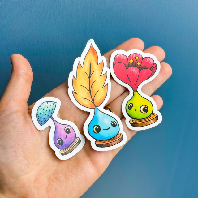 Lot de 3 STICKERS p'tites pousses