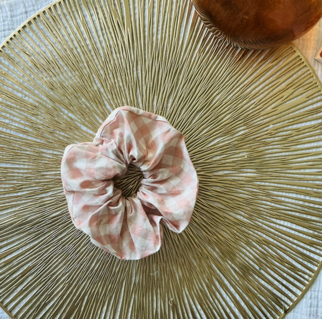 Chouchou en coton modèle « Vichy Doll »