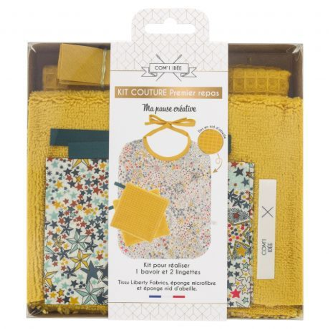 1er repas Jaune - Bavoir et Lingettes