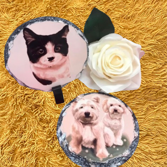 Slate Photo Coaters 10cm