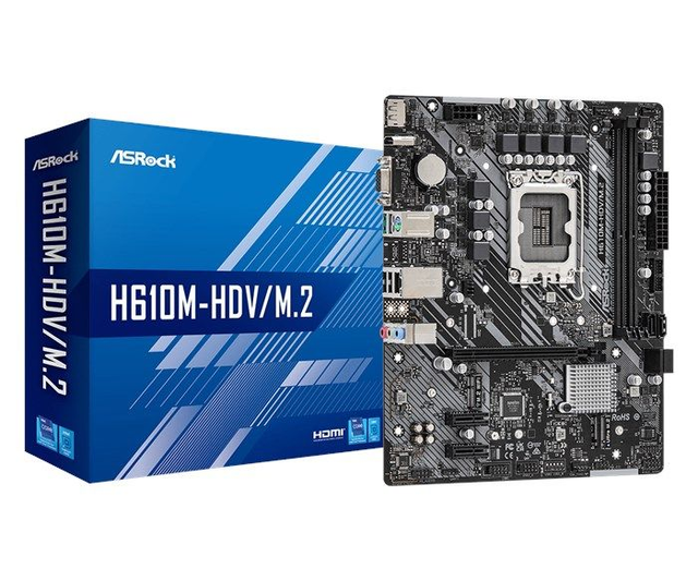 02.1.0035 – Scheda Madre ASRock H610M-HDVM.2 LGA1700 – Entry Level con supporto M.2