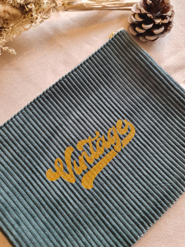 Grande pochette velours vintage