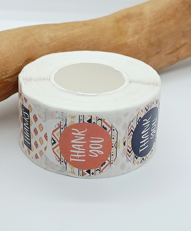 Rouleau 500 étiquettes &quot;Thak You&quot; 25mm