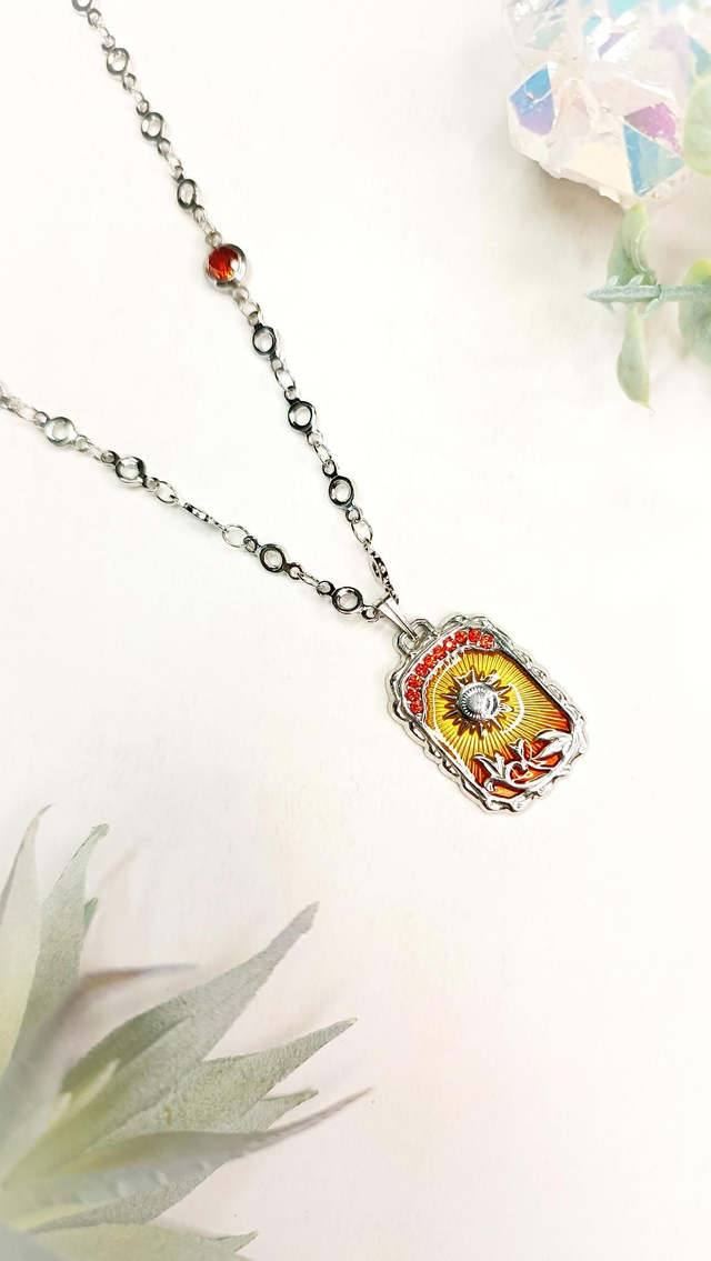 Collier SURYAH - Argenté - Jaune Aurore