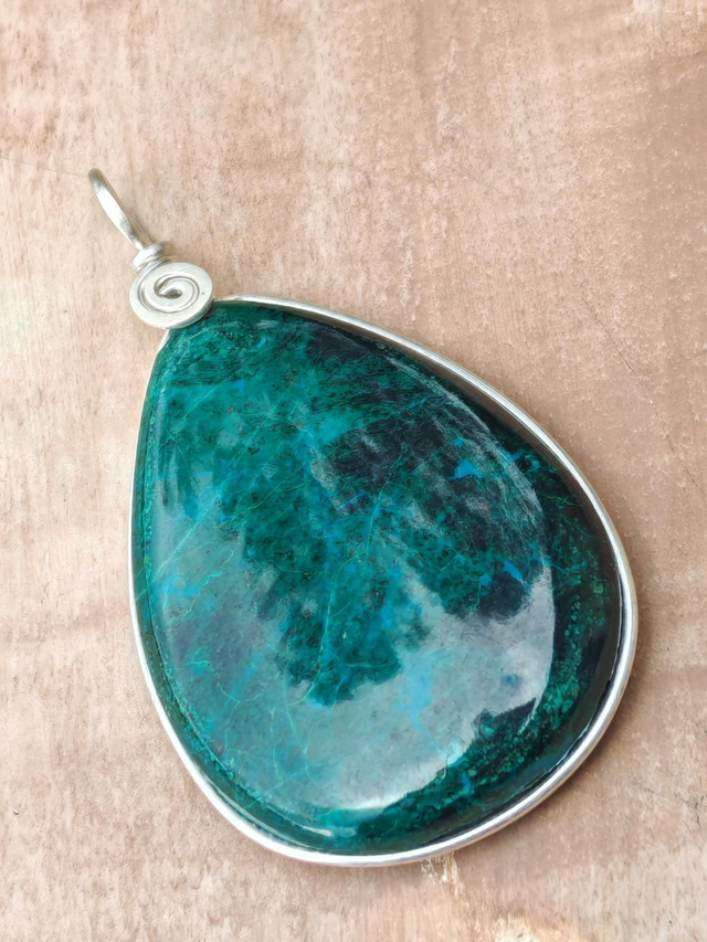 Pendentif Malachite Chrysocolle - Argent 925