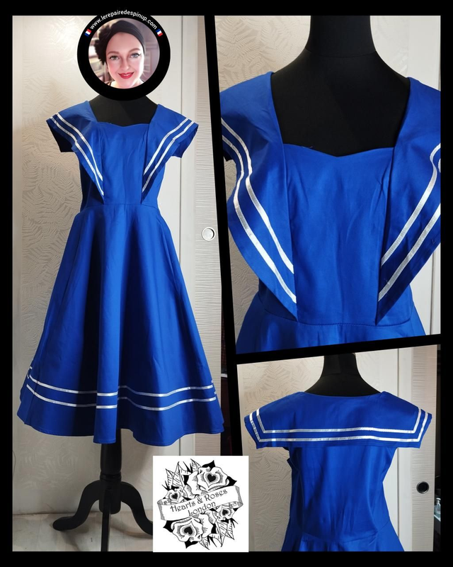 Robe Hearts Roses Blue Sailor T46/48