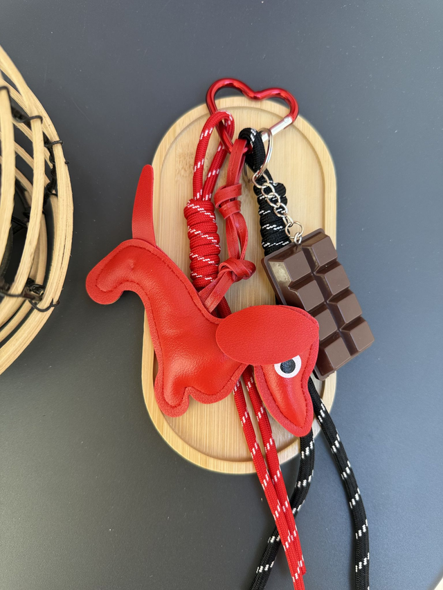 Porte-Clé Bijou de sac Teckel rouge