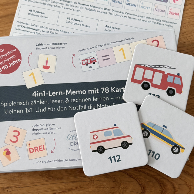 Memo-Spiel mit 4 Spielideen 
