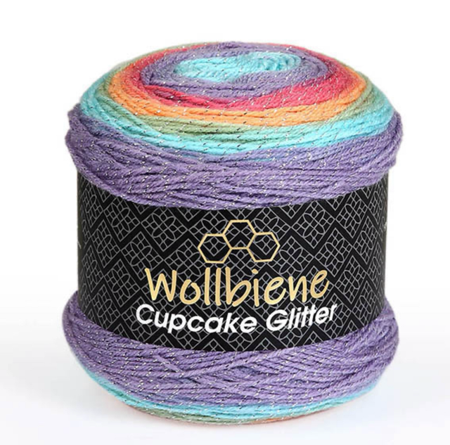 Woolly Bee Cupcake Glitter arc-en-ciel pastel 150gr
