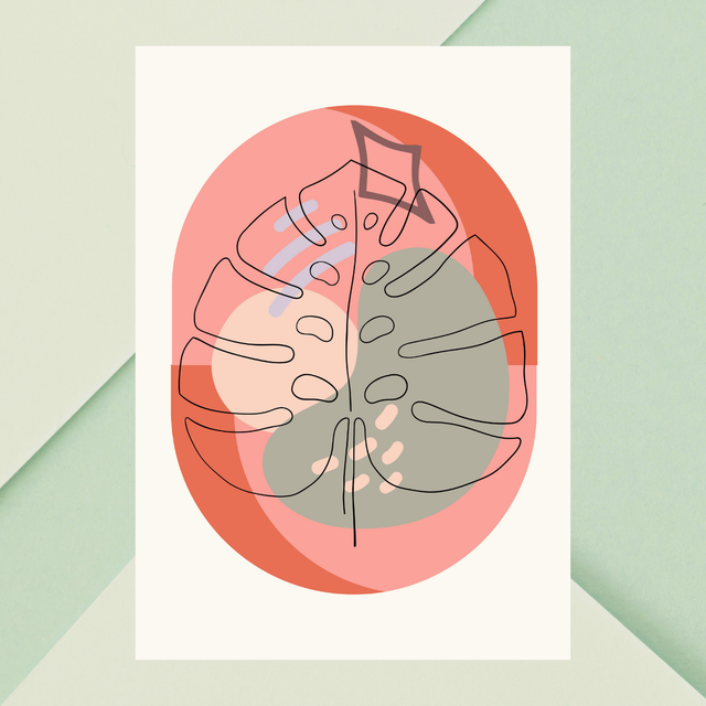 Art Mural Botanique Moderne | Affiche d&#039;Art Abstraite de Feuille de Palmier / Abstract Botanical Wall Art | Modern Tree Line Art Print