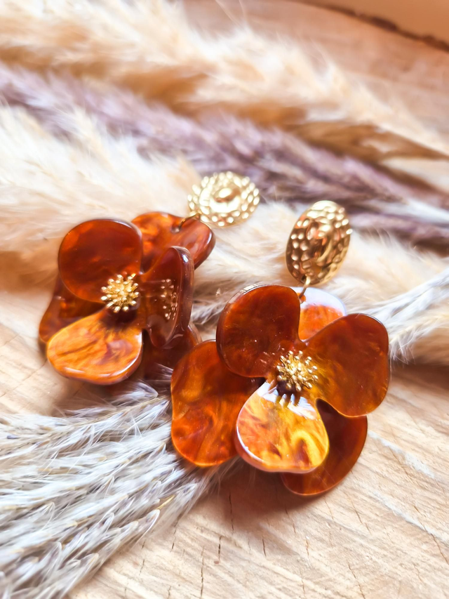 Boucles d'oreilles "Zara" - Modèle camel