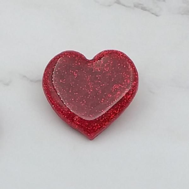 Broche Cœur Rouge à Paillettes