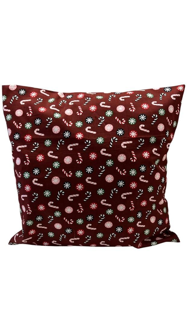 Coussin de Noël déhoussable "Sucre d'orge"