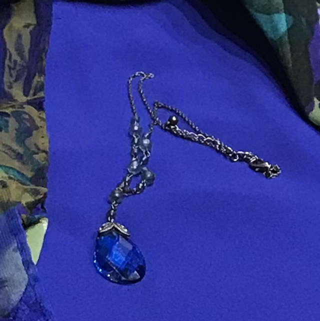 Blue Coloured Pendant Vintage Necklace- NEC91