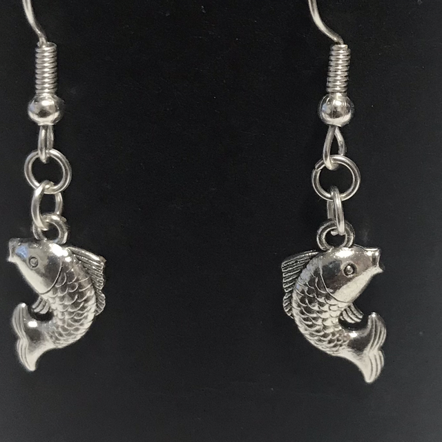 Silver Fish Earrings-SDE07