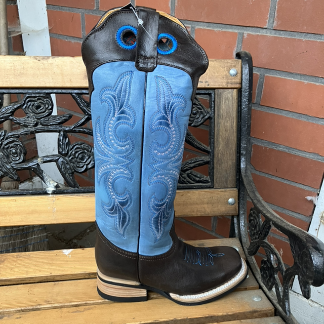 Bull´s Eye Boots dark coffee/blue azul Extra high shaft