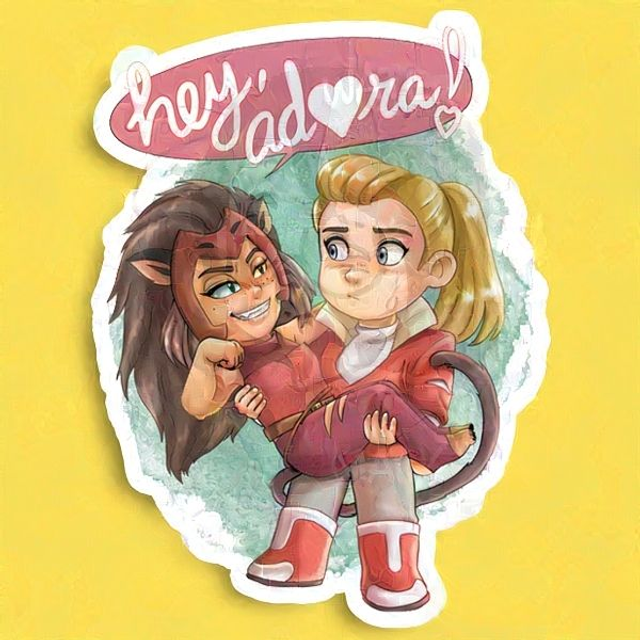Cat Girl and Warrior Sticker