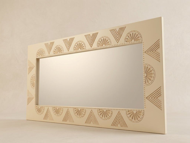 Sole – Specchio con Cornice in Arte Sarda laccato