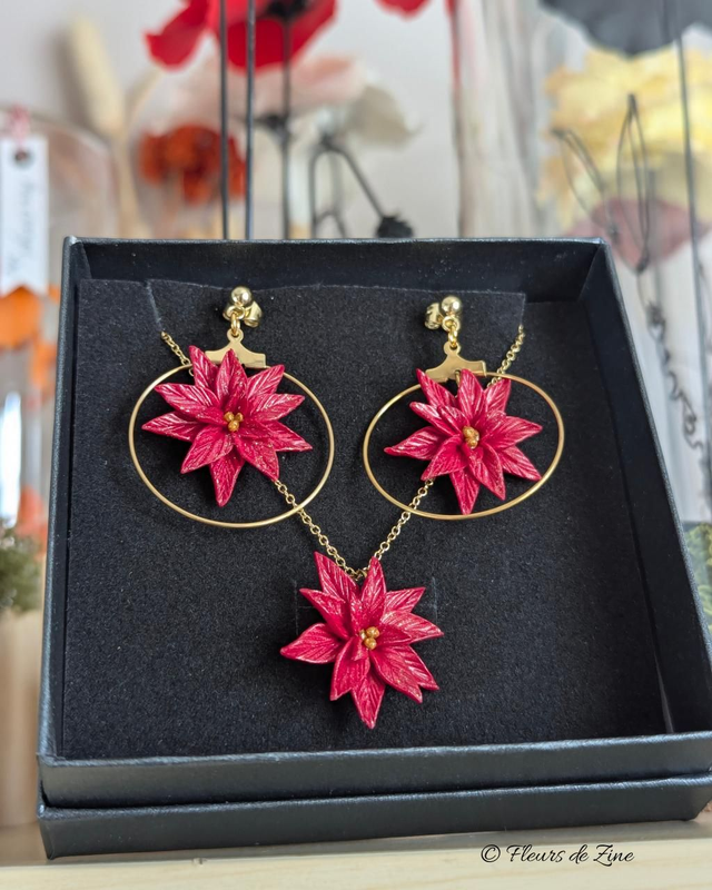 Boucles ou collier Poinsettia