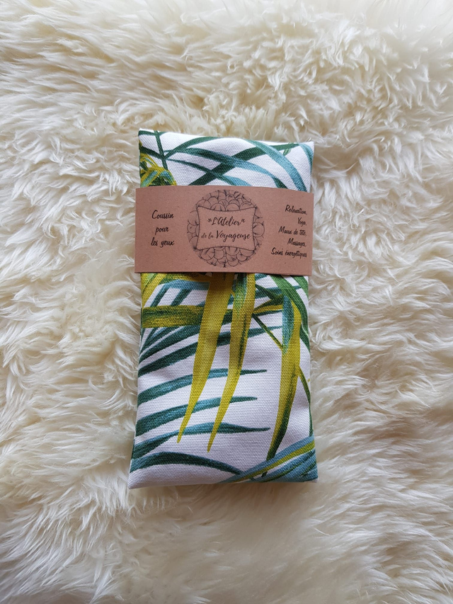 43 - Coussin pour les yeux - Palmes vertes