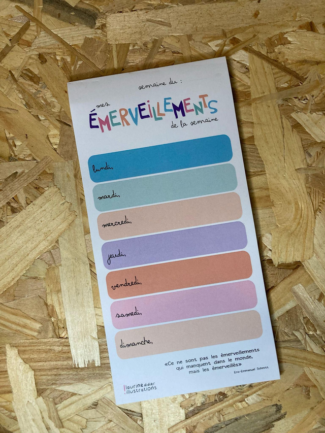 Blocs "mes émerveillements de la semaine"