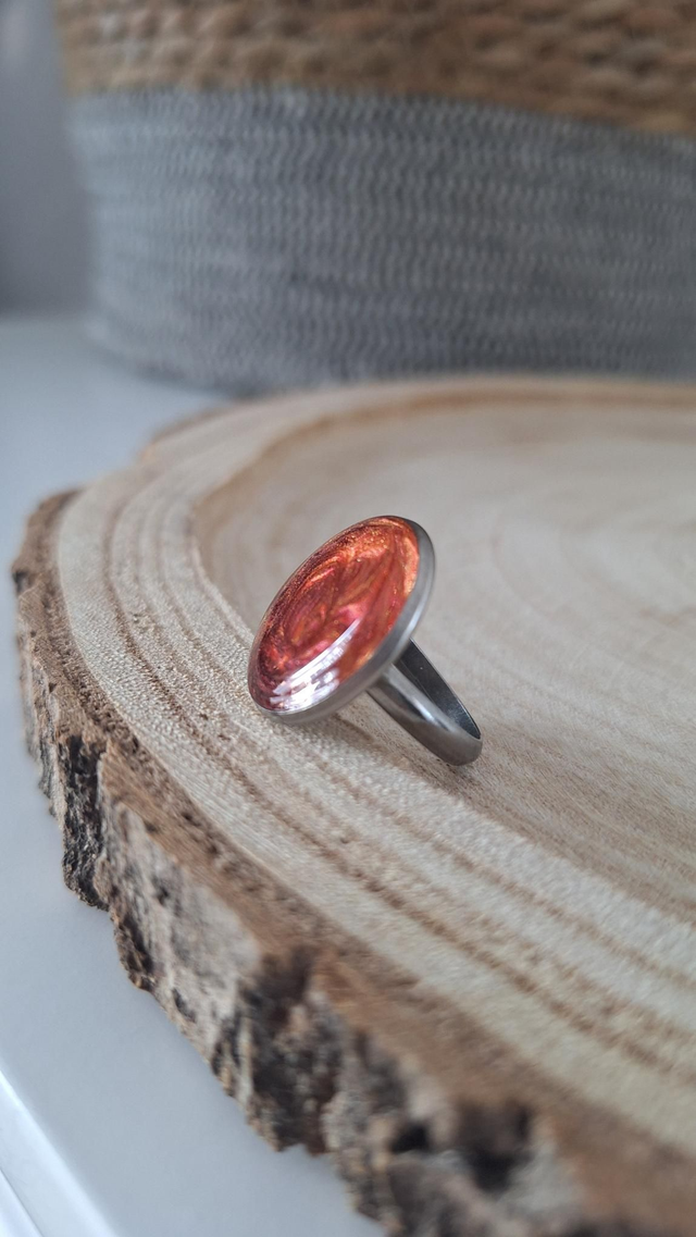 Bague bordeaux effet doré 