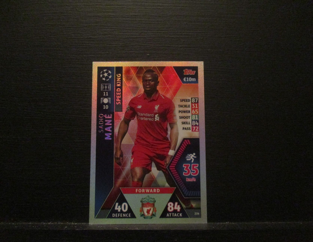 Sadio Mane - UEFA Champions League Match Attax 2018/19 Original Trading Card #214