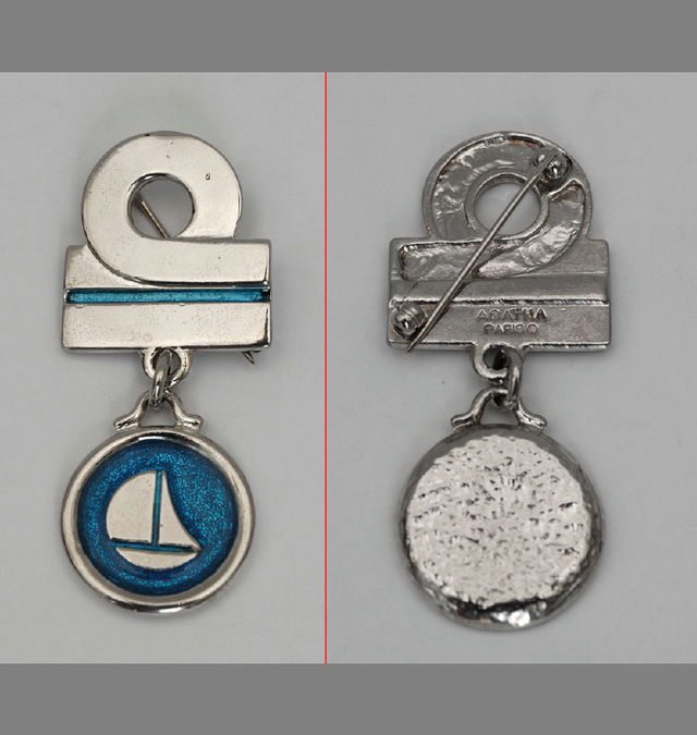 Broche grade marine et bateau Vintage Agatha  (collector)