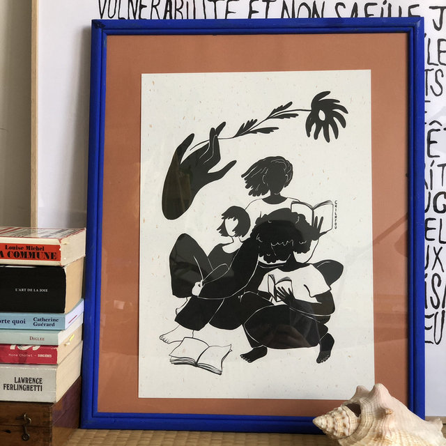 Affiche illustrée “Repos des guerrières” – Illustration de Chien Fou – Papeterie féministe made in France – A3, A4 et A5 fabriqué à Paris