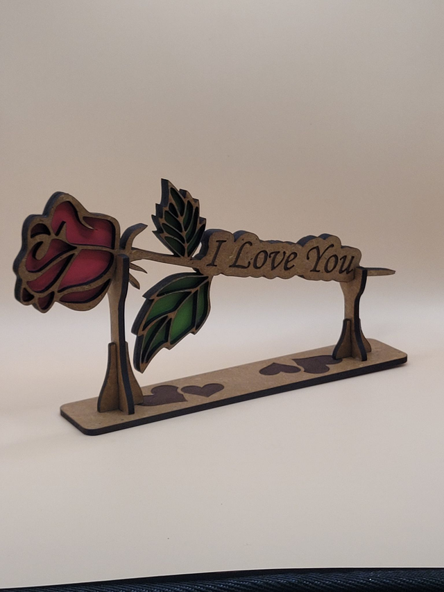Rose et son Socle Personnalisable