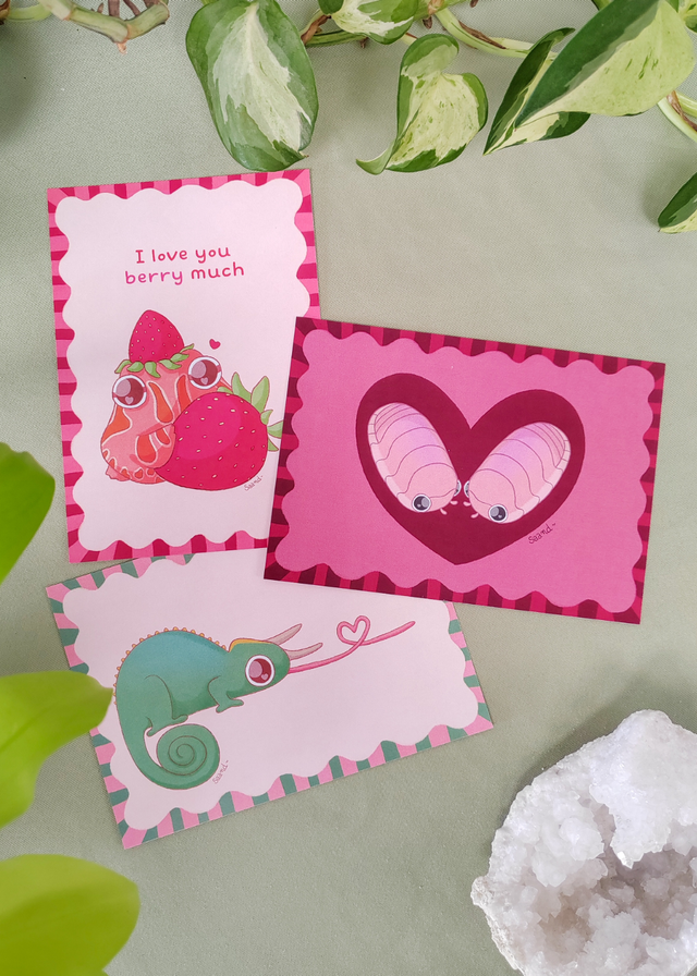 Print - Lot de 3 cartes - Thématique Amour