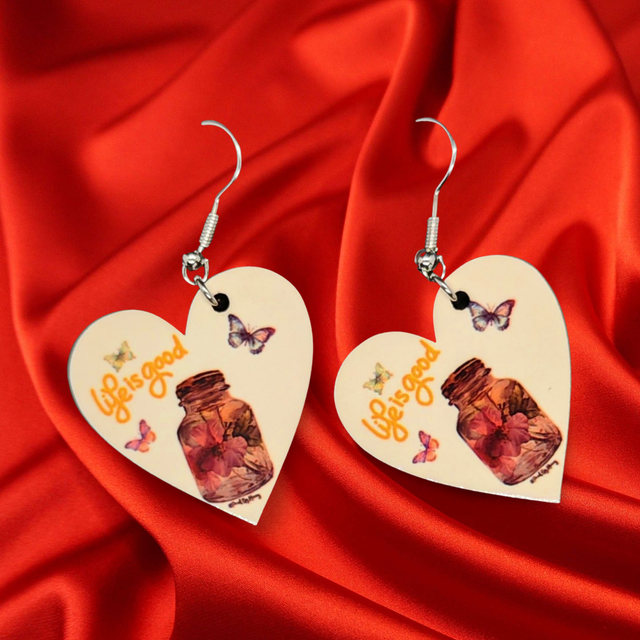 Boucles d&#039;oreilles &quot; Life is good&quot; - PrintByHenry