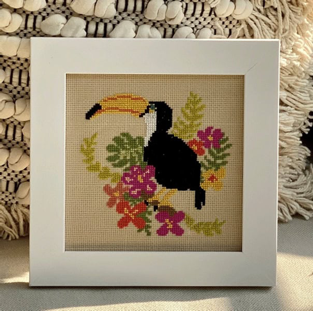 Tropical Toucan Cross Stitch Kit by Historical Sampler Co