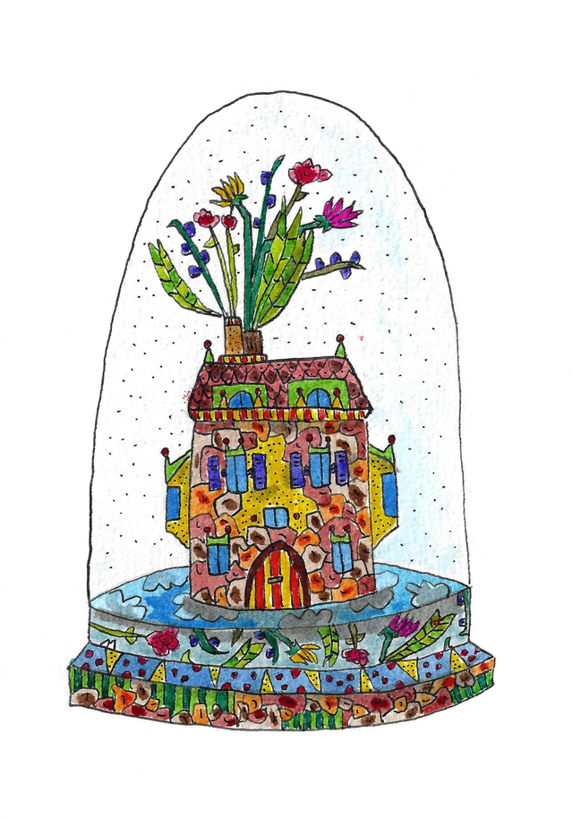 Carte postale "La maison sous cloche"