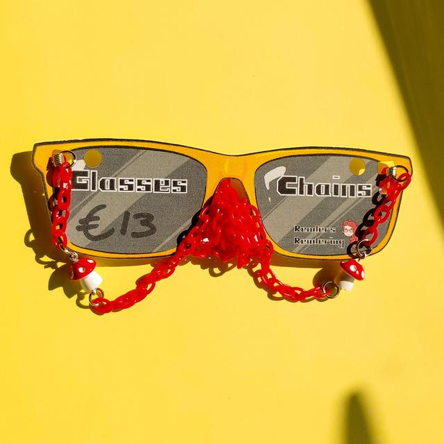 Red - Mushrooms - Glasses Chain    [GCH-SLO-MU-R]