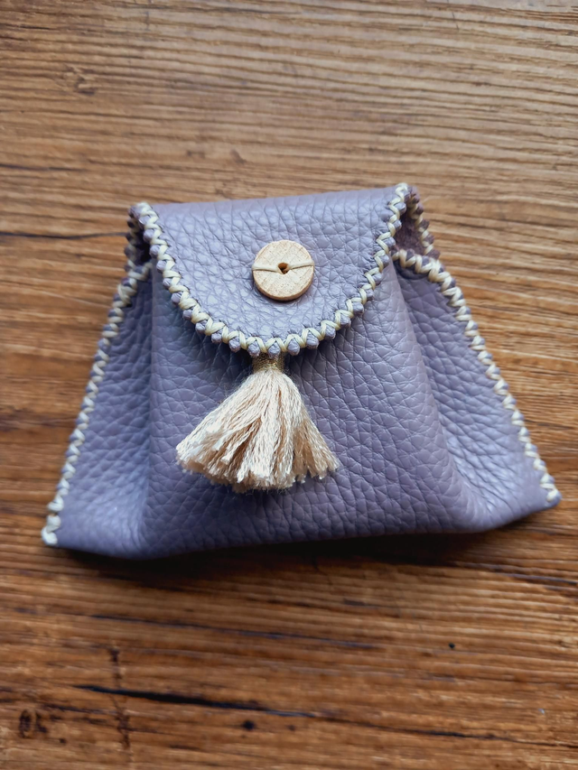 Porte-monnaie &quot;made in récup&quot; violet