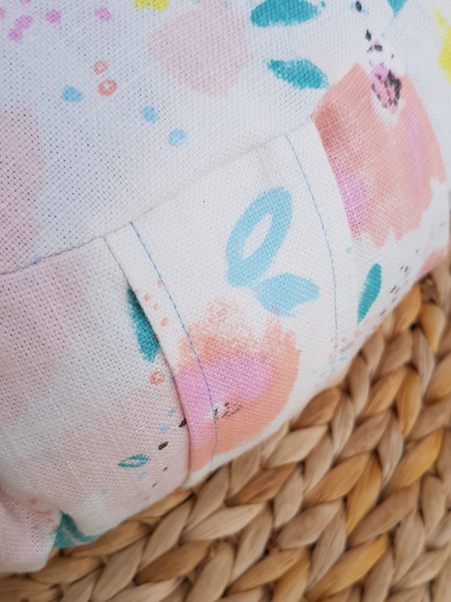 09 - Zafu Blanc à fleurs - AQUARELLA