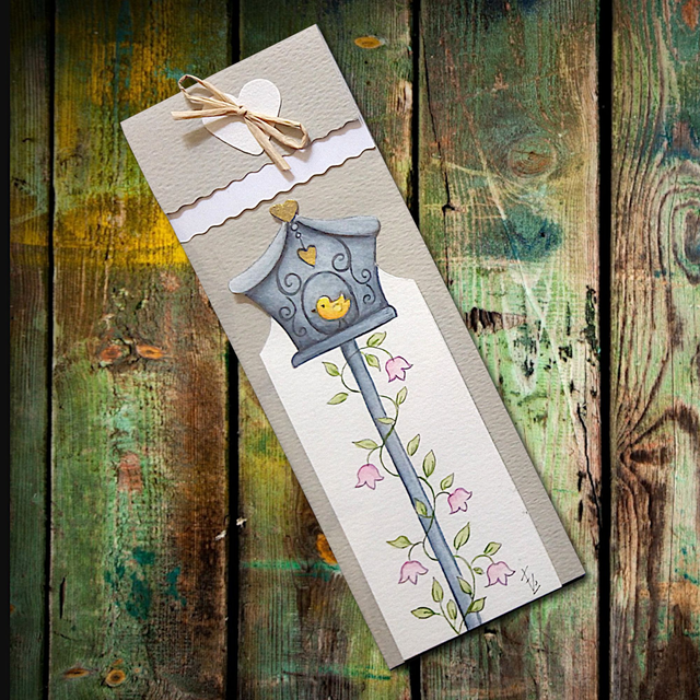 Marque-page aquarelle "Nichoir" 