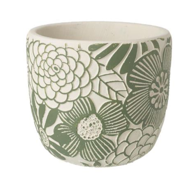 Green Flower Pattern Pot 