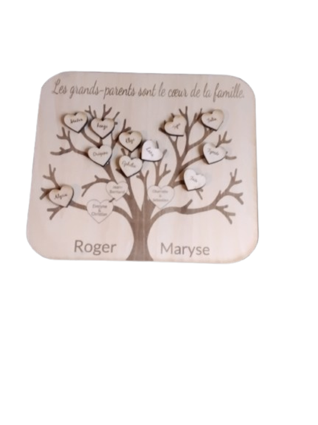 Arbre de vie en bois personnalisé 30x30 cm – fait main en Sarthe 