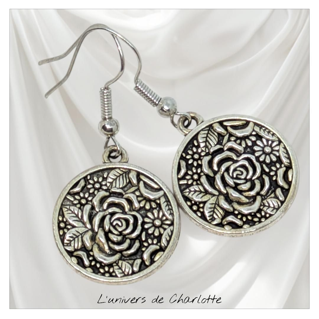 Boucles d&#039;oreilles &quot;Rose&quot; BO-106
